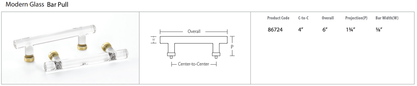 Modern Glass Bar Pull